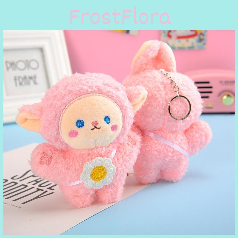 Adorable Plush Toy Keychain Cute Little Lamb Doll Short Plush Stuffed Animal