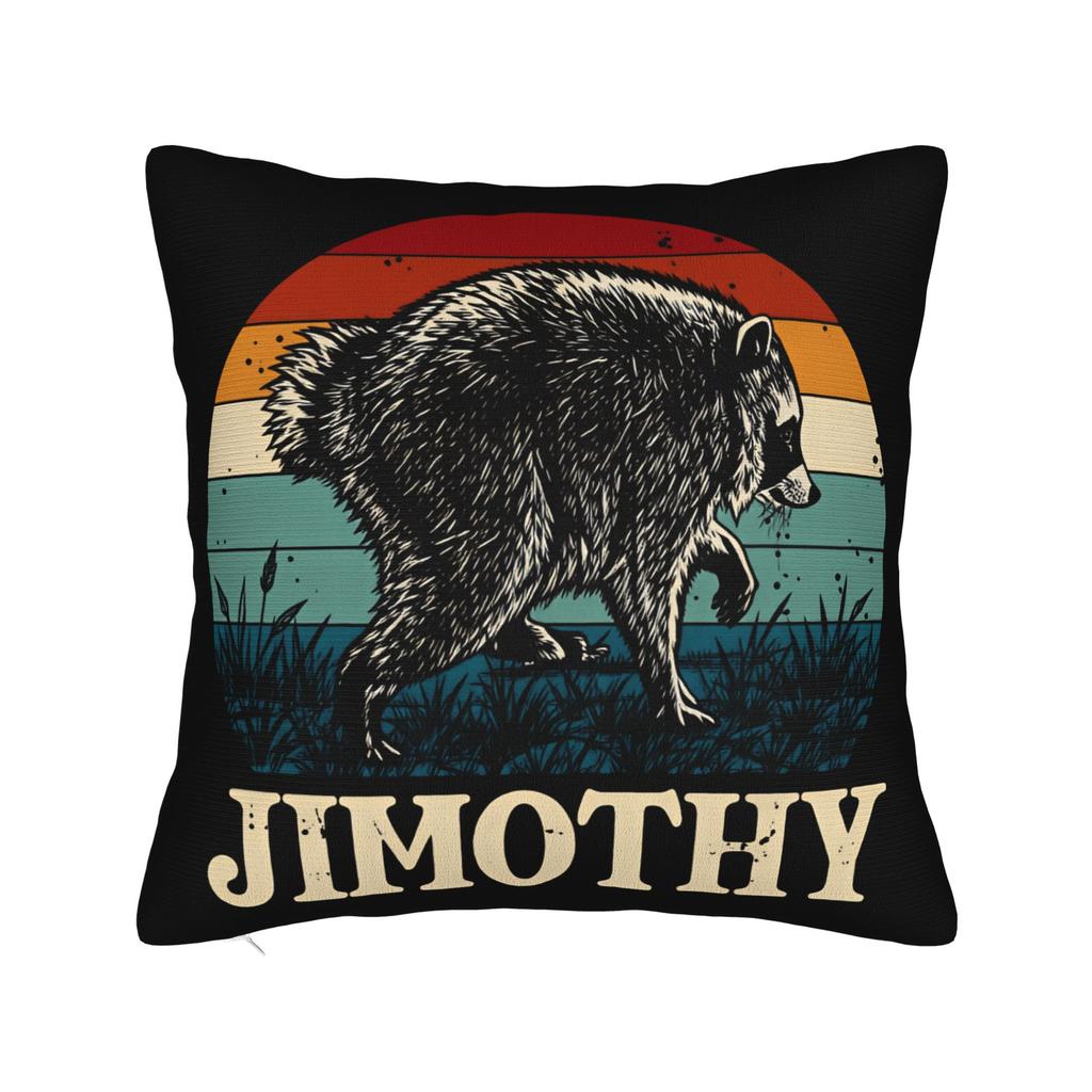 Jimothy the Ballard Seattle Raccoon Pillow Case Retro Trendy Pillow Cover Custom Pillowcases For Sofa Couch Bed Living Room