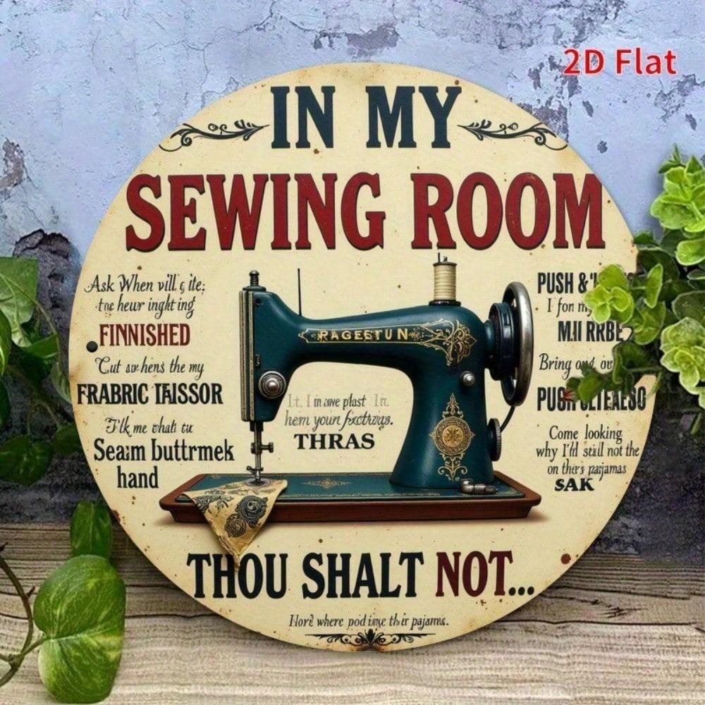 Vintage Sewing Room Rules Metal Wall Decor Rustic Iron Sign For Kitchen Home
