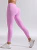Nude Feeling Color Block High-Waist Yoga Leggings with Belted Pockets, Hip-Lifting, Slimming, Cropped Fit for Women.