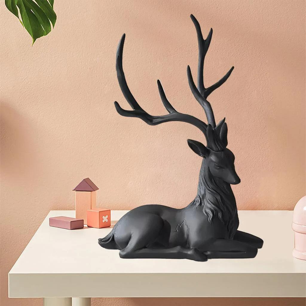 Creative Craft Deer Decoration Holiday Tabletop Ornaments Sculpture For Standing