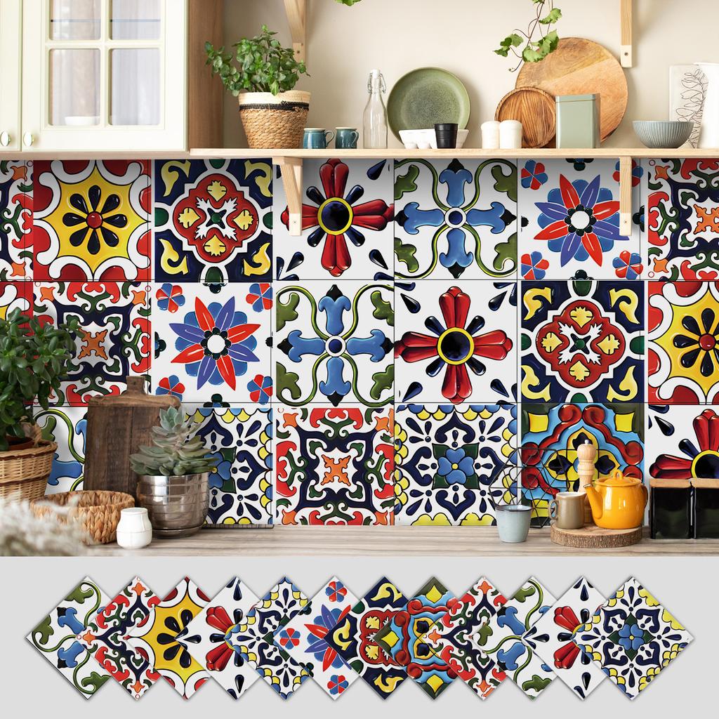 12 Self-adhesive Kitchen Waterproof and Oil-proof Wall Stickers, Bathroom Wall Decoration Renovation, Beautification Strong Wallpaper Stickers