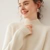 Women's Three-Ply Half-High Neck Cashmere Sweater - Versatile Autumn/Winter Knit Top