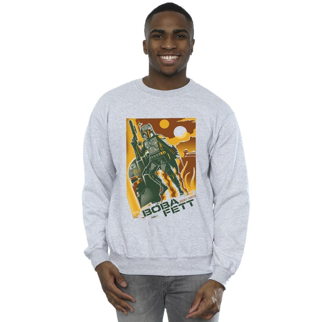 STAR WARS Mens Boba Fett Collage Sweatshirt