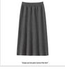 Women's Elastic High Waist Knitted Midi Skirt for Autumn/Winter - Slim Fit
