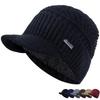 Hot Sale Unisex Warm Winter Hats Plush Fur Lined Warm Cap With Brim Outdoor Knitted Hats For Men & Women