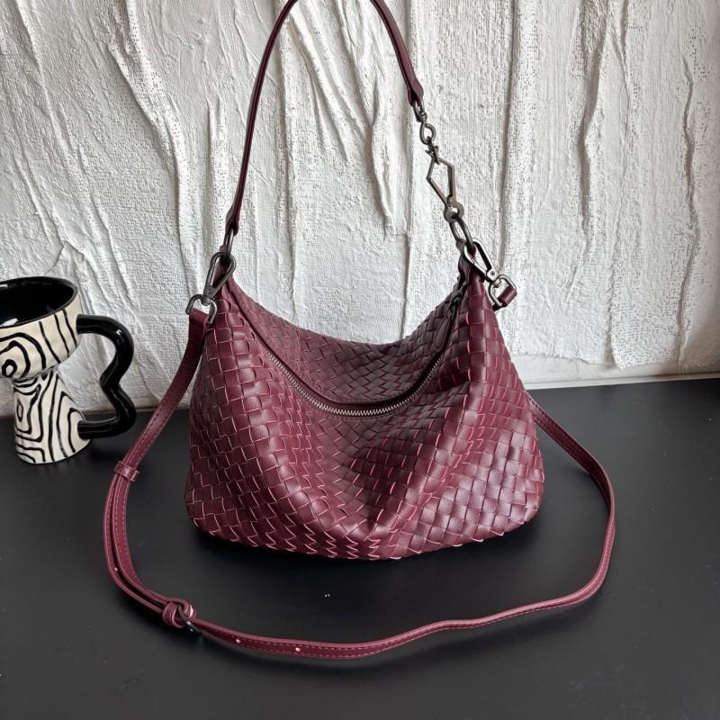 Genuine Leather Woven Lunch Bag Casual