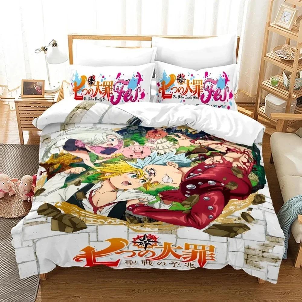 Anime Seven Deadly Sins Bedding Set Boys Girls Twin Queen Size Duvet Cover Pillowcase Bed Kids Adult Fashion Home Textileextile
