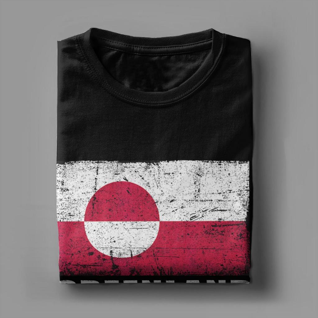 Greenland Flag Grunge Country Flag Greenland T Shirt Summer Pure Cotton T Shirts For Men Casual Tshirt Short Sleeve Y2K Top Tees