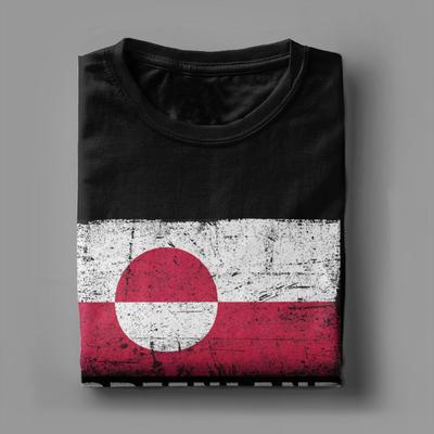 Greenland Flag Grunge Country Flag Greenland T Shirt Summer Pure Cotton T Shirts For Men Casual Tshirt Short Sleeve Y2K Top Tees