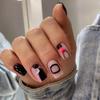 High-End Irregular Line Black Press-On Nail Art Stickers