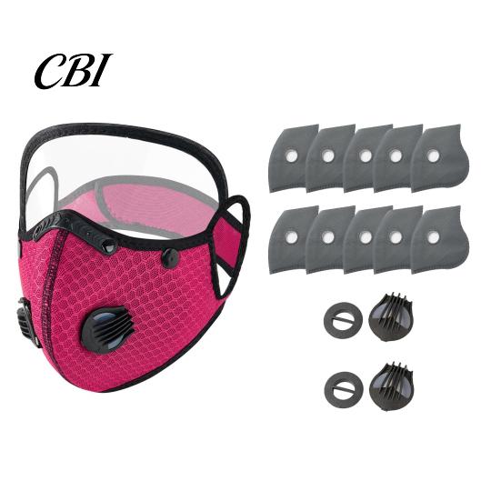 Woodworking Protective Mask Cycling Face with Filter & Breathing Valve, Reusable Carbon Dust Adjustable Goggles, Lightweight Protection Shield