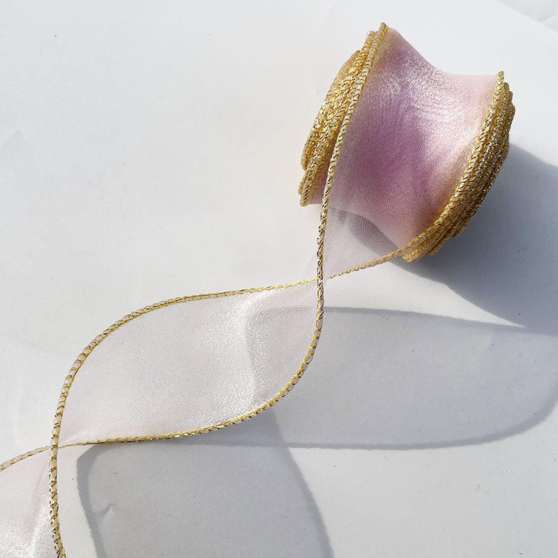 Iridescent Pearl Wave Silk Ribbon: Fishtail Yarn for Floral Arrangements & Decorations