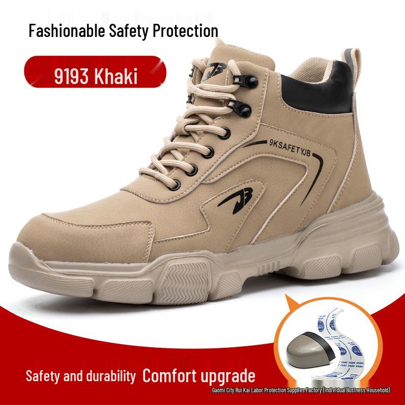 Мужские зимние рабочие ботинки с высоким берцем Теплый Ударопрочный Устойчивый к проколам Опциональная хлопковая подкладка Удобный 4180₽