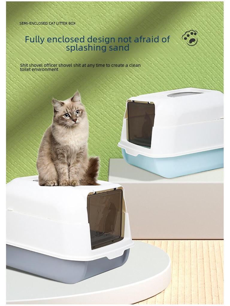 Große geschlossene Anti-Spritz-Deodorierende Katzentoilette