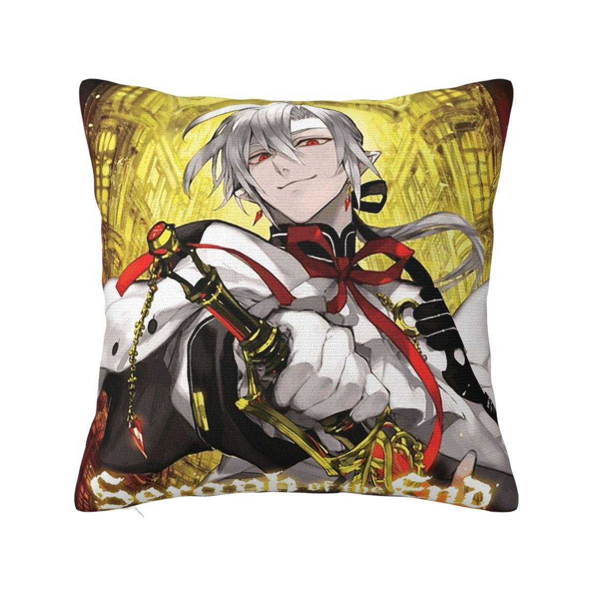 Серафим Конца Персонаж Спред Аниме Квадратная Наволочка Чехол для Подушки Наволочка Декоративная Наволочка для Дома Дивана Гостиной 12x12Inch