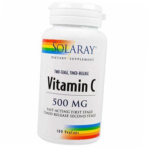 

Vitamin C with delayed release, Two Stage Time Release Vitamin C 500, Solaray 100vegcaps (36411061) 100vcaps