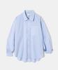 Diamond Leila Side Slit Stripe Cotton Shirt S139 Sky