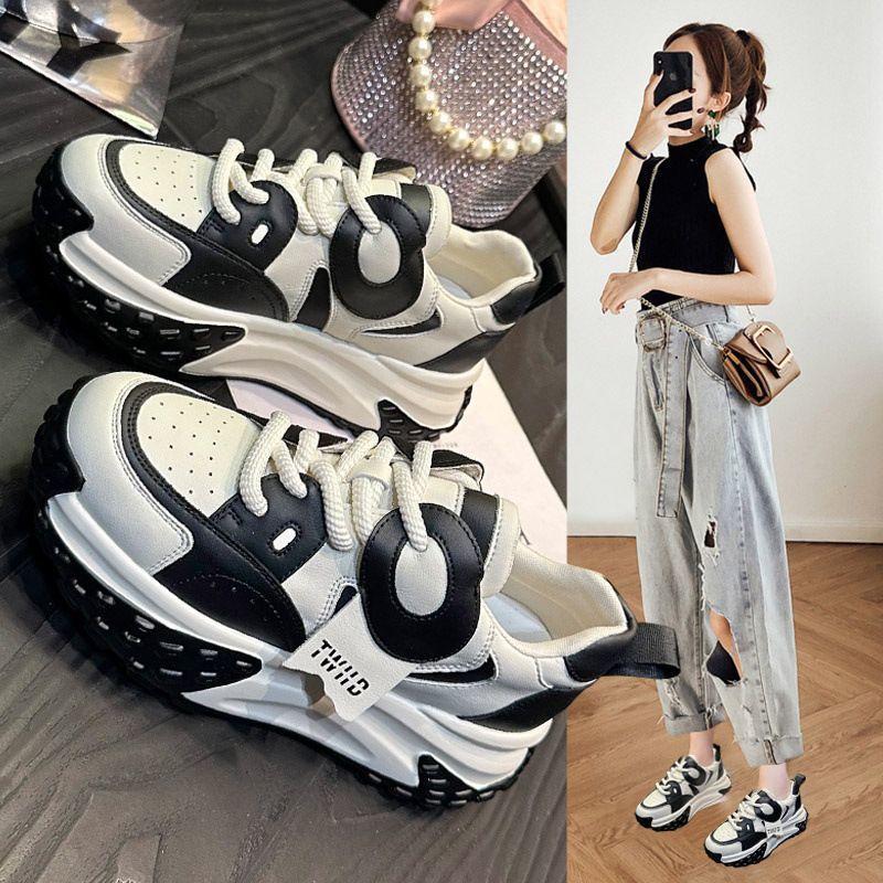 

Карминовые женские новые весенние универсальные спортивные туфли на платформе с цветовой блокировкой 40