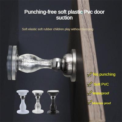New Stainless Steel Magnetic Door Gear Door Stopper Anti-collision Silicone Door Fixed Mute Door Touch Ground Suction