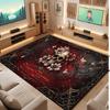 Skull Gothic Theme Crystal Velvet Floor Rug Personalized Custom Name Text Warm Carpet Home Decoration
