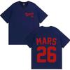 Sänger Bruno Mars Harajuku Buchstaben Print T-Shirt Herren Damen Ästhetischer Doppelseitiger Druck 90er Jahre Baumwolle Übergroßes Kurzarm-T-Shirt