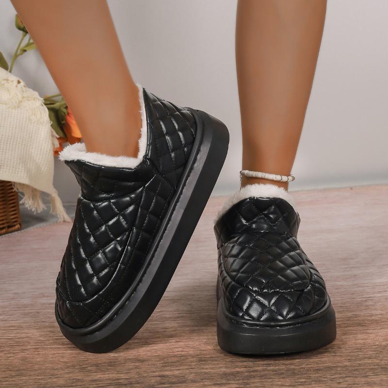 Fashion Winter Women Plus Fleece Thickened Ankle Boots Shoes 2024 New Platform Shoes Waterproof Warm Cotton Shoes Snow Boots Women