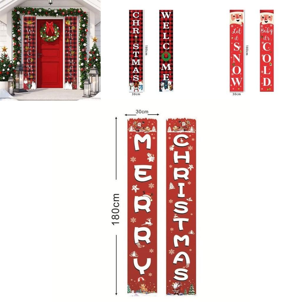 Durable Christmas Porch Sign Banner Flag Xmas Party Home Decor