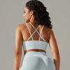 Seamless Knitted Breathable Yoga Clothing Cross Back Sports Bra Running Tight Fitness Clothing For Women