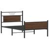 Bed Frame Without Mattress Brown Oak Effect 107 X 203 Cm