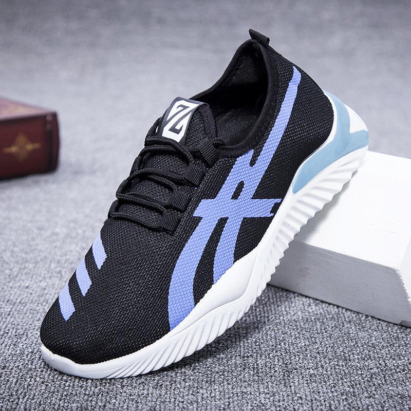 Round head mesh casual shoes men's front lace-up sports style casual shoes breathable low heel mesh shoes men's sports single shoes
