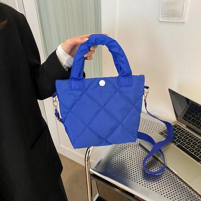 Modische, plissierte, bestickte Linie, Diamantgitter, großes Fassungsvermögen, diagonale Spanne, Handtasche, Eimertasche, Freizeittasche für Damen