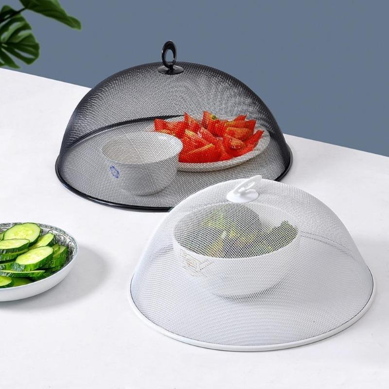 Protective Food Cover Dust Cover Mesh Anti-Flying Dish Cover Round Shape Household Cake Bread Plate for Outdoors Parties BBQs