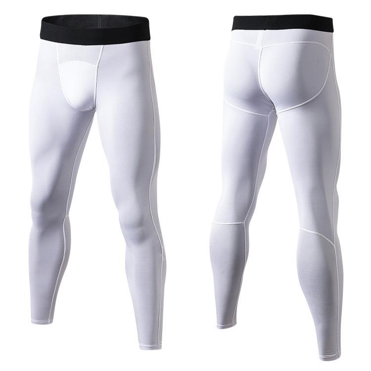 Men's Black Sports Pants Tight Training Active Pants & Tights Fitness Running Mesh Splicing Speed Drying Elastic Tight Pants 1040