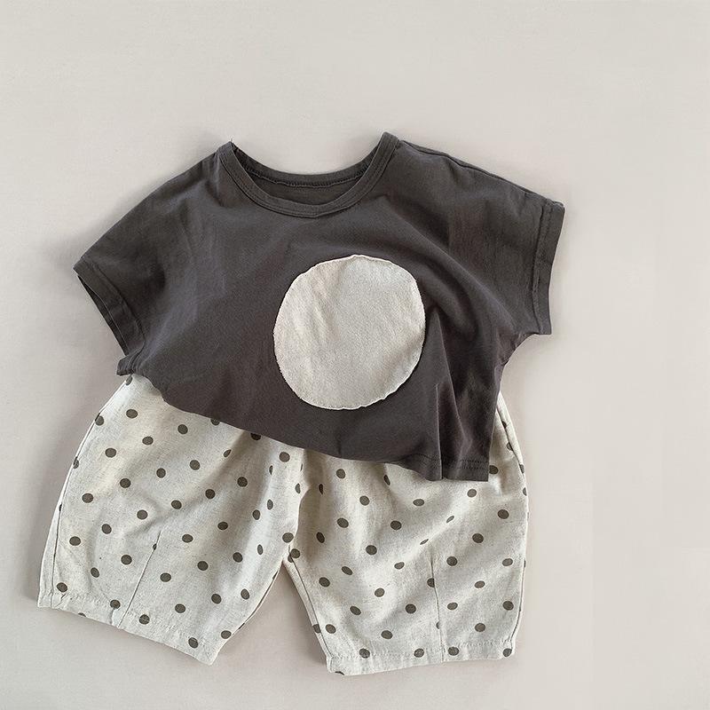 Polka Dot Cotton Linen Shorts - Summer 2025 Kids' Loose Fit, Comfortable Korean Style Wide-Leg Pants for Toddlers