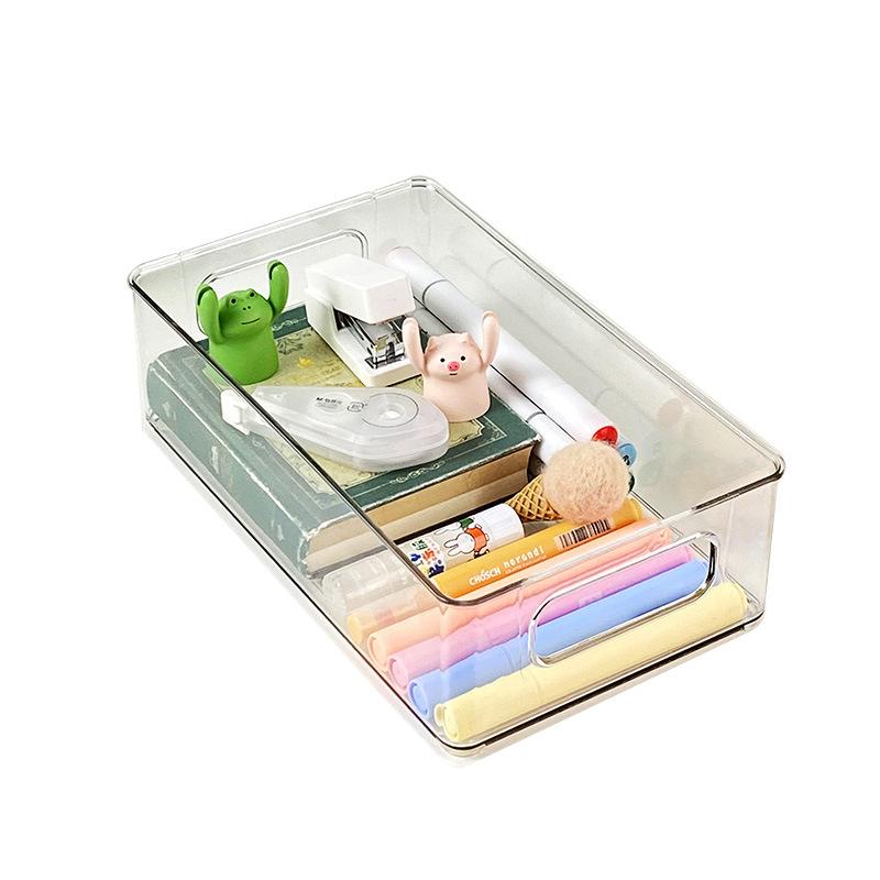 Desktop Storage Box, Home Student Dormitory Cosmetics, Stationery, Sundries Finishing, Simple and Transparent, Stackable Storage Basket
