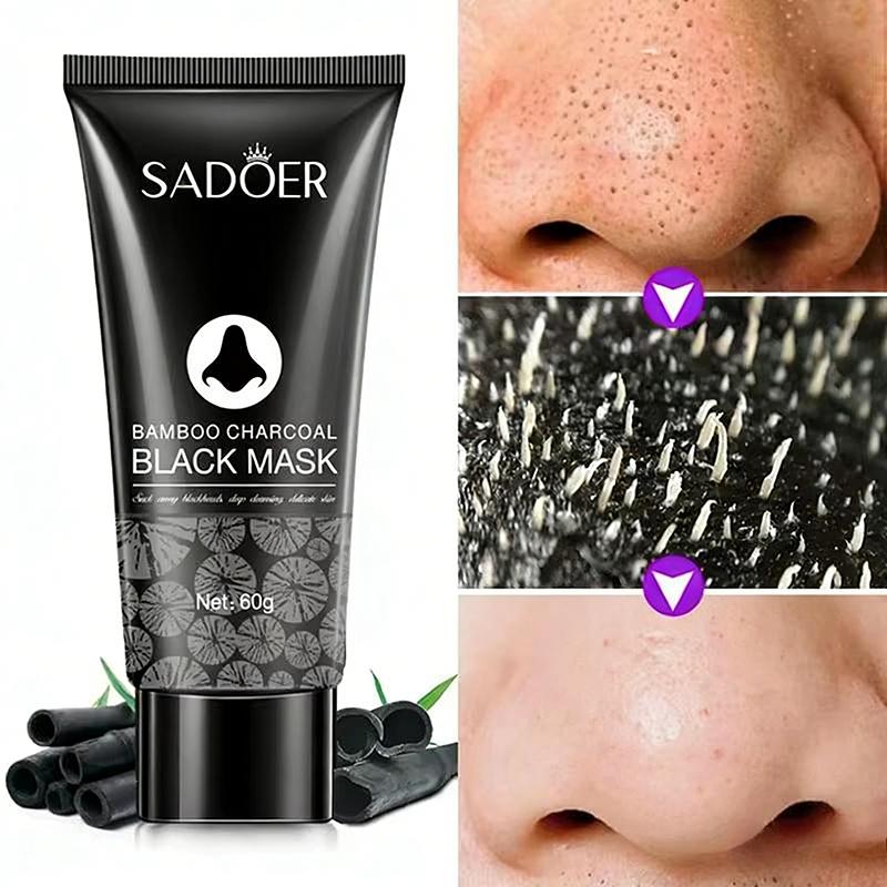

Маска для удаления черных точек Bamboo Charcoal Shrink Pores Acne Black Head Removal Cream Nose Cleansing Black Peel Off Masks Skin Care 1pc