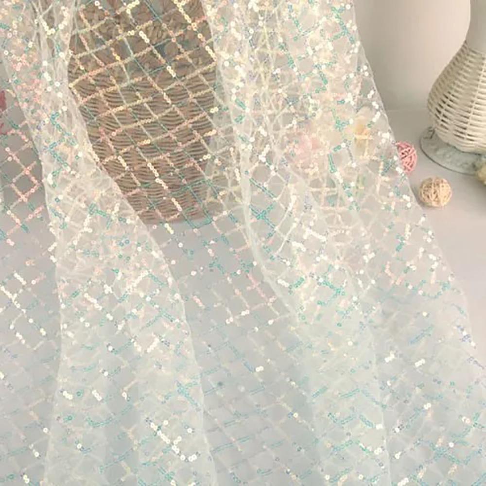 PVC Sequin Mesh Fabric Polyester Stage Performance Fabric DIY Baund Material  Stage Performance