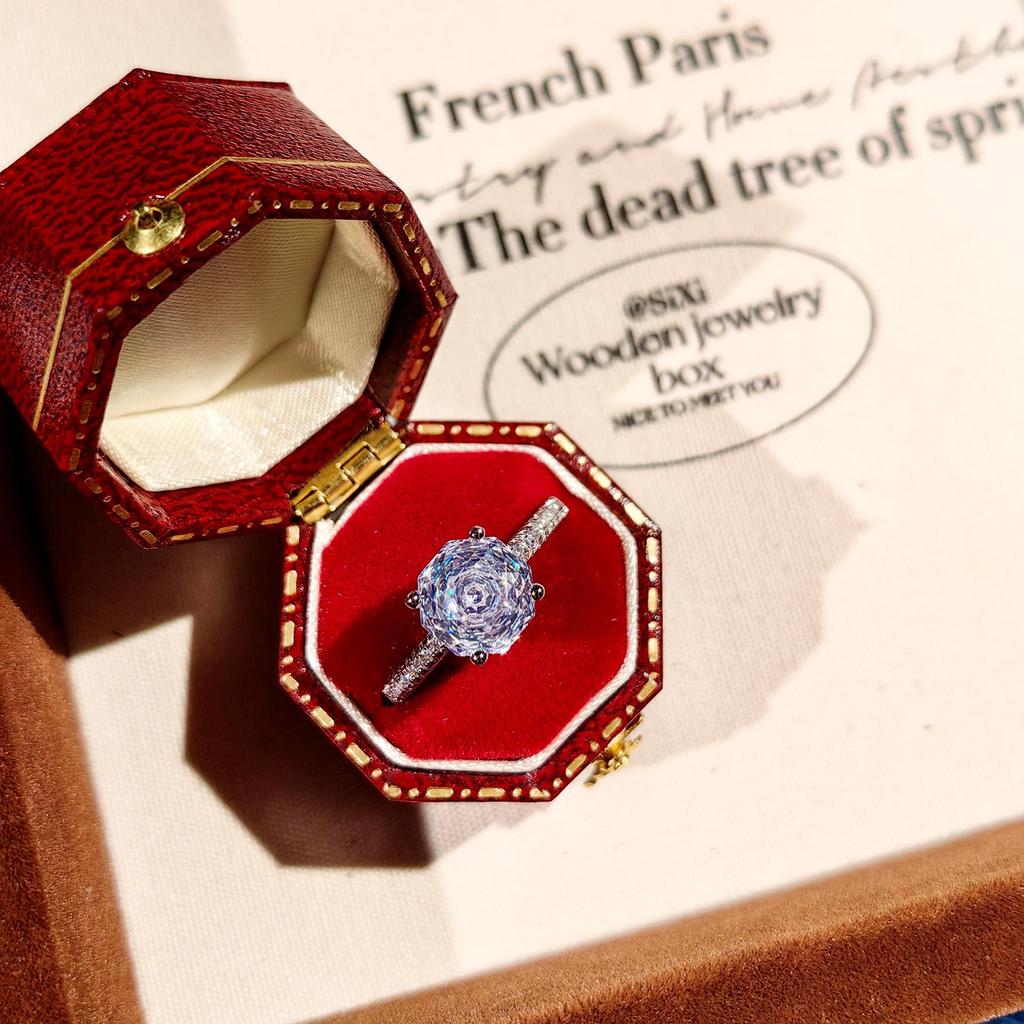 Octagonal Millennium Rose Paraíba Necklace with High Carbon Diamonds, Colorful Stud Earrings & Yellow Diamond Ring for Women