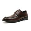 large size mens casual business office formal dress shoes lace-up derby shoe black brown genuine leather sneakers trend footwear