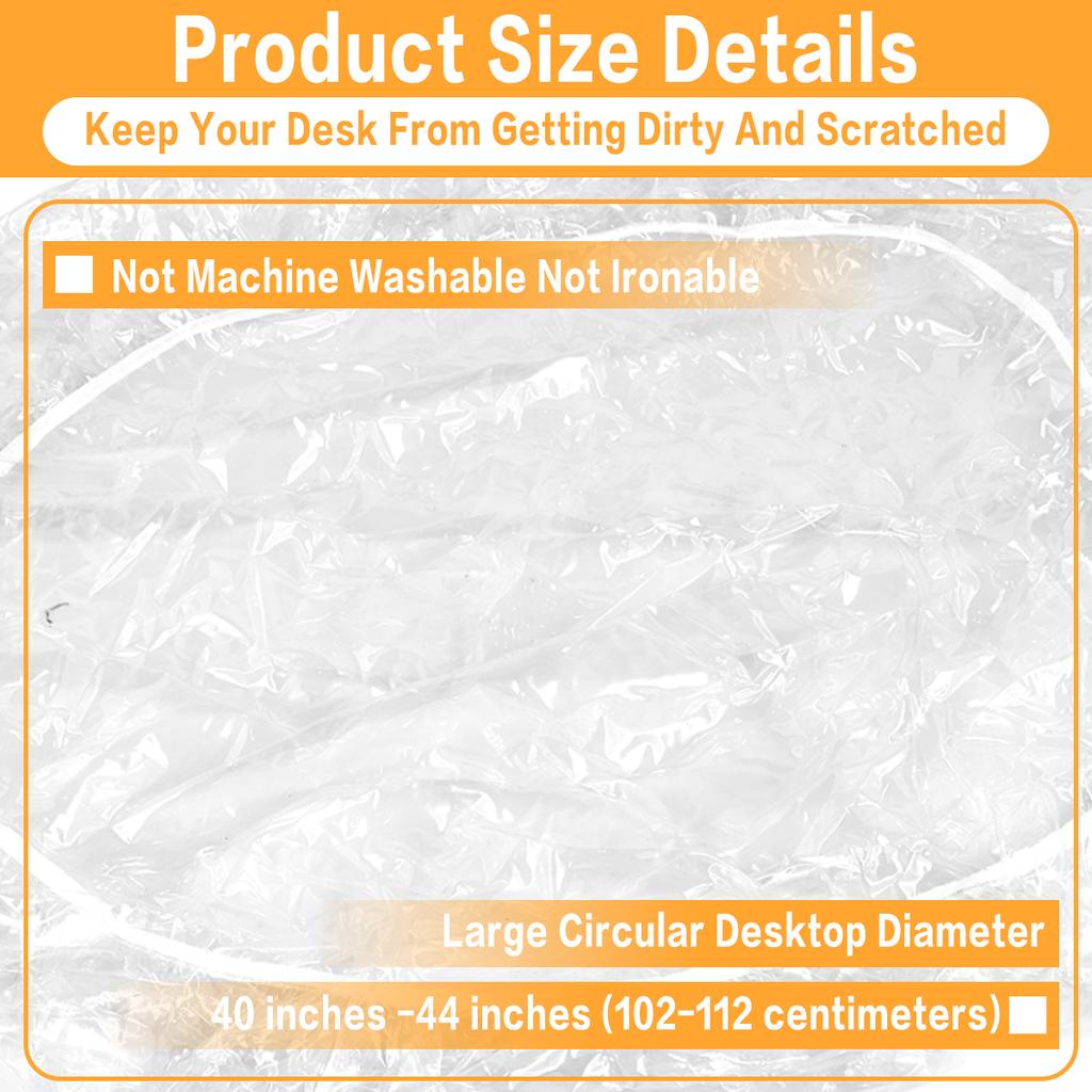 Round Tablecloth Elastic Transparent PVC Waterproof Oil-Proof Table Protector Cover Home Fitted Dinning Table Covers 3 Size