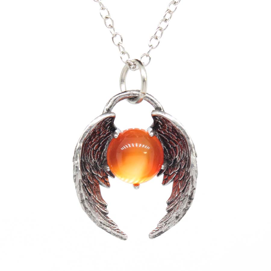 Angel Fly Wings Stone Pendant Necklace for Women, Natural Amethyst Lapis Lazuli Cabochons Stone Pendants, Necklaces, Jewelry Chain