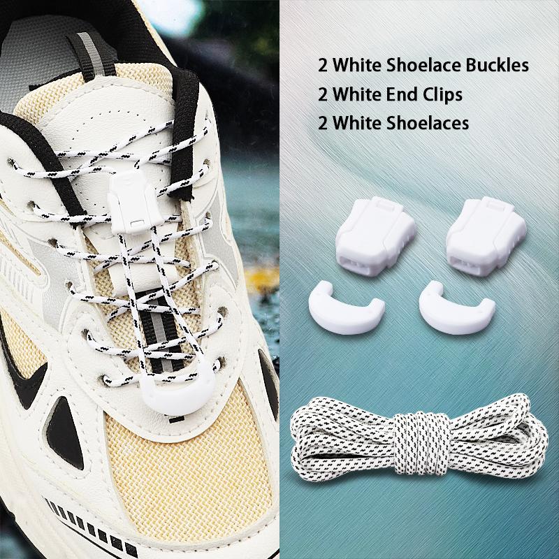 Druck-Zug-Verschluss Schnürsenkel ohne Binden Reflektierende Elastische Schnürsenkel Anti-Rutsch Ersatz für Sneaker & Freizeitschuhe 120/140/160cm Länge