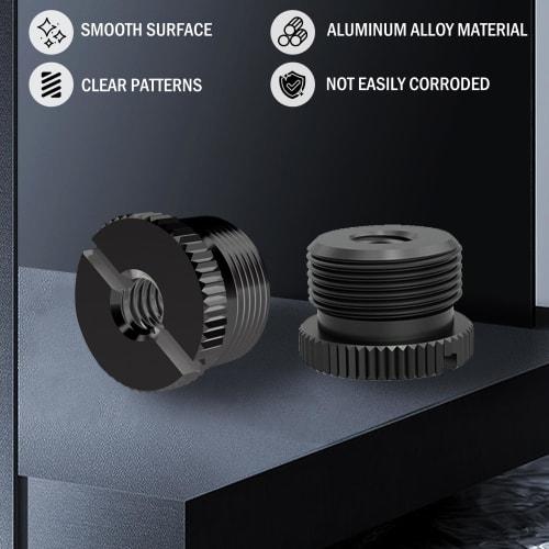 TORMEN 2-Piece Microphone Stand Adapter Screw Adapter Thread 1/4 Female to 5/8-27 Male, 3/8 Female to 5/8-27 Male Screw for Tripods, Microphone Stands