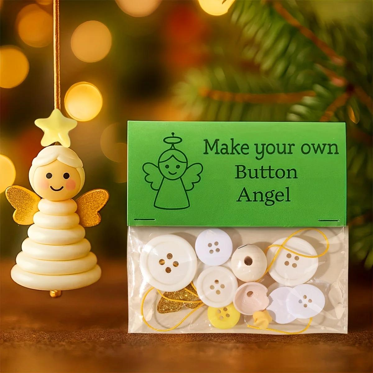 

4pcs/1pc Christmas Button Ornaments, Home Decor, Easy-To-Follow Instructions, a Complete Snowman And Santa Decoration Making Kit