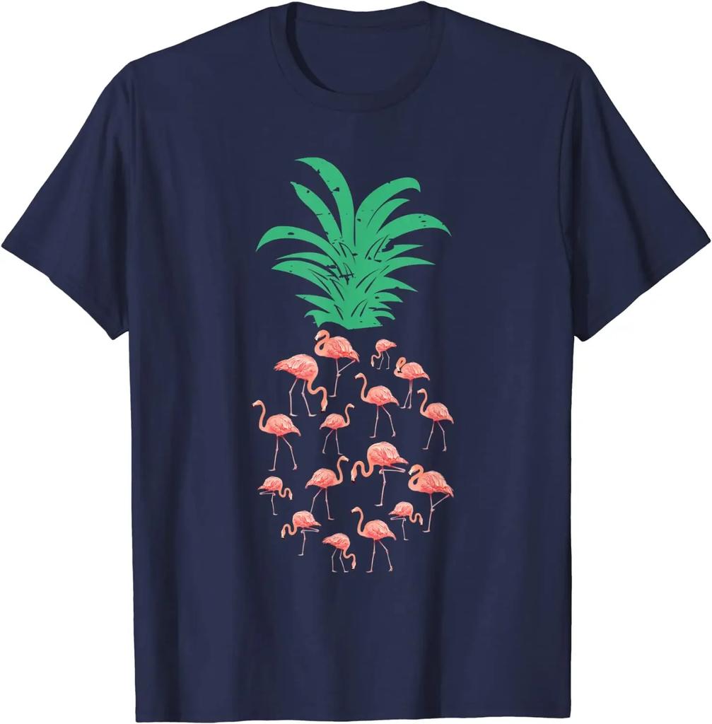 Flamingo Pineapple Shirt Gift for Flamingo Lover T-Shirt Graphic T Shirts Streetwear Daily Four Seasons Cotton Tees Casual