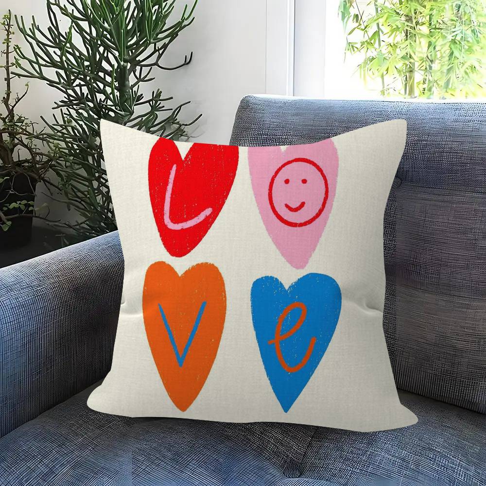 This Is My Happy Place Heart Quote Ins Pillowcase Toon Gift Cushion Cover Bedroom Home Sofa Chair Seat Decor Pillow Case