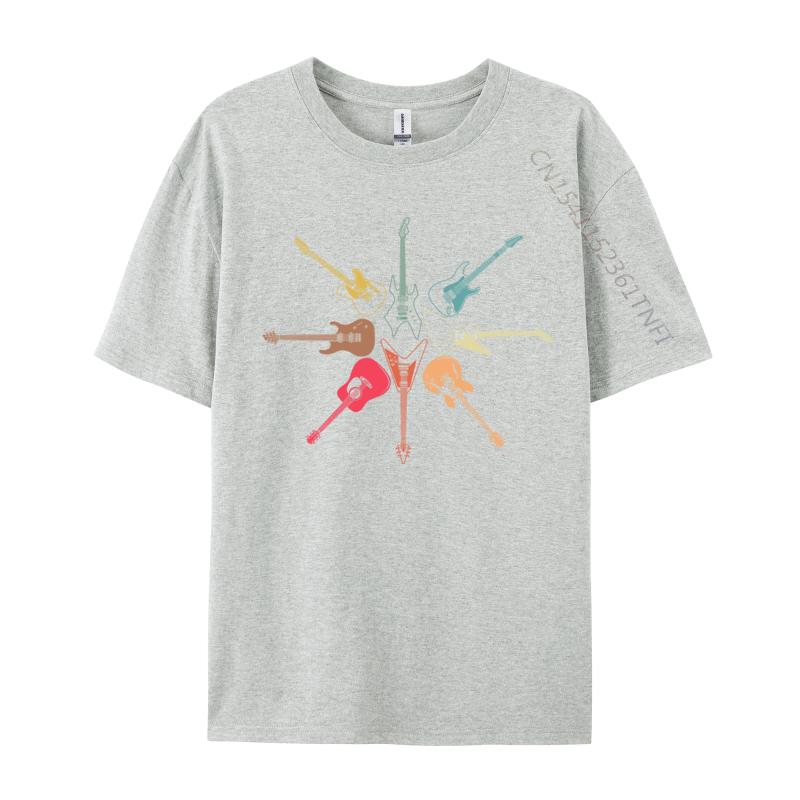 Cool Guitar For Men Women Vintage Guitar Lovers Guitarist T-Shirt Male Aesthetic Camisas Casual Tshirt Cotton Tees Tops Classic