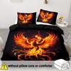 2/3 Stück Weiche Bequeme Bettbezug Bettbezug-Sets, Brennender Phönix Bettdecken-Set, Schwarzer Hintergrund, Magisches Bettwäsche-Set
