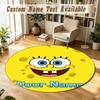 Round Rug Custom NameSpongeBob Pattern Non Slip Carpet Home Floor Decor